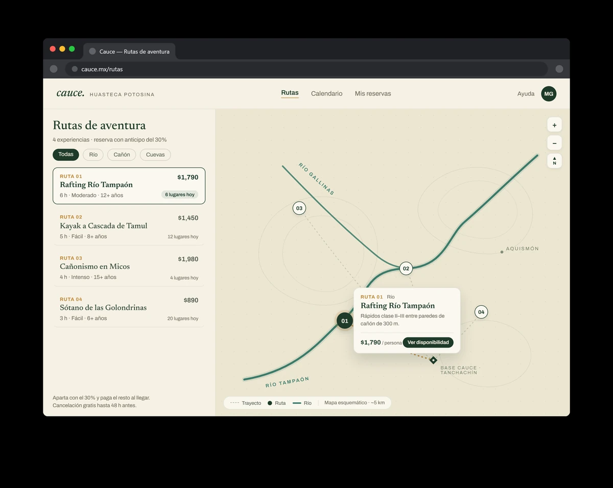 CAUCE — mapa de rutas